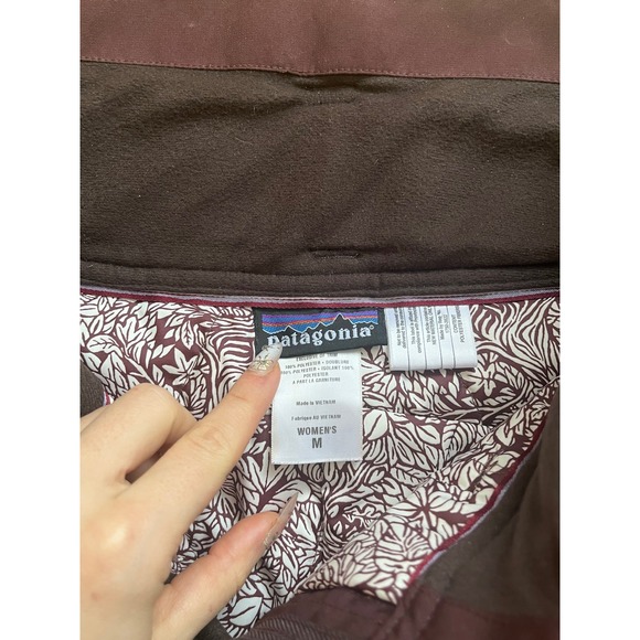 Patagonia Waterproof Insulated Ski Snowboard Pants Womens Medium Plum - Picture 7 of 10